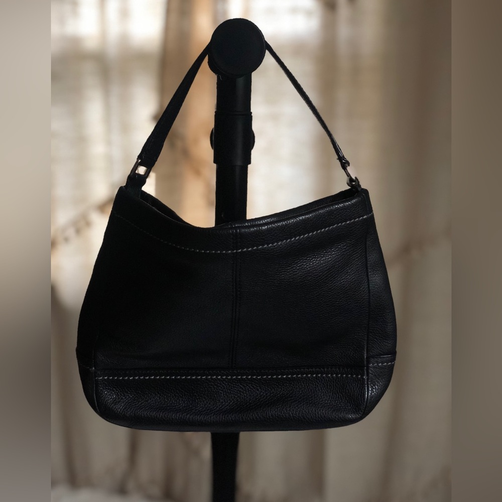 Coach Black Pebbled Leather Hobo Shoulder Bag